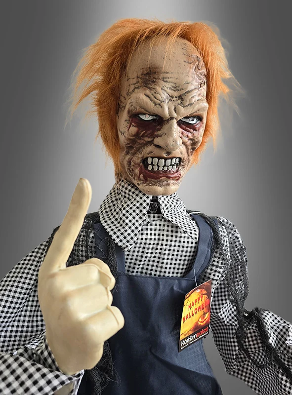 Zombie Totengräber mit Schaufel 160cm animiert