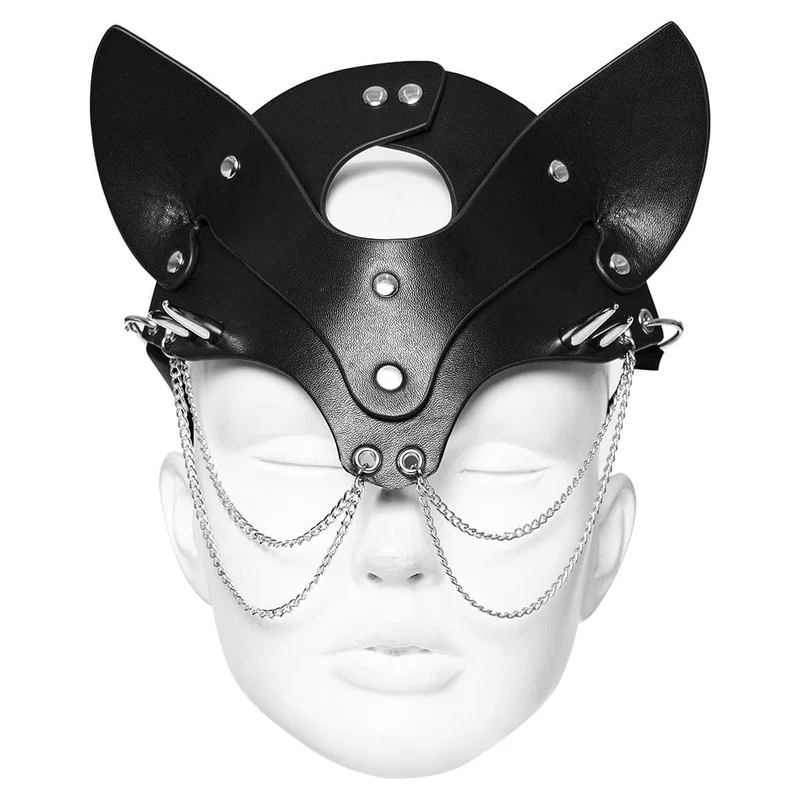 Punk Fox Kunstledermaske für Damen