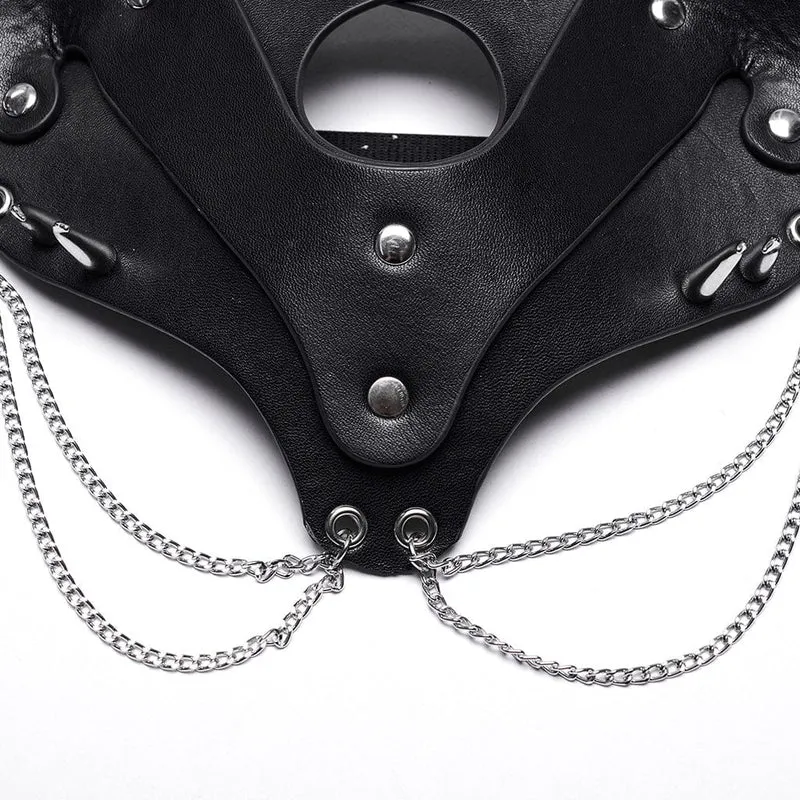 Punk Fox Kunstledermaske für Damen