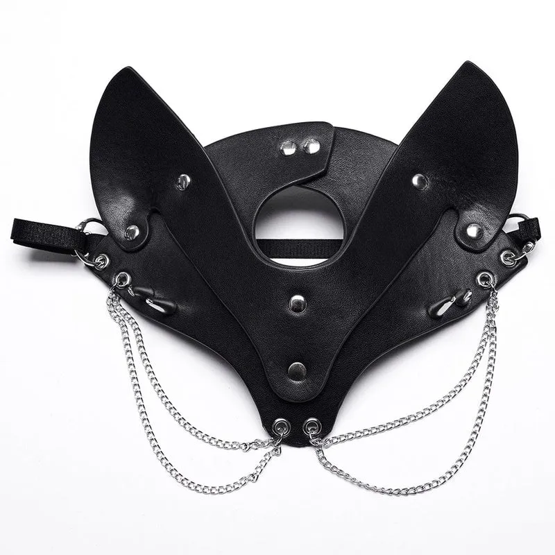 Punk Fox Kunstledermaske für Damen