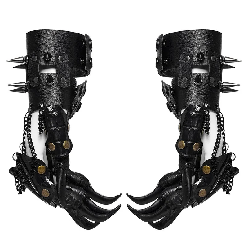 Punk-Fingerspitzenarmbänder aus Kunstleder für Damen