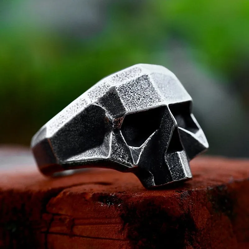 Punk-Roboter-Totenkopf-Ring für Herren
