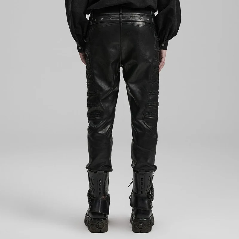 Herren Punk Kunstlederhose