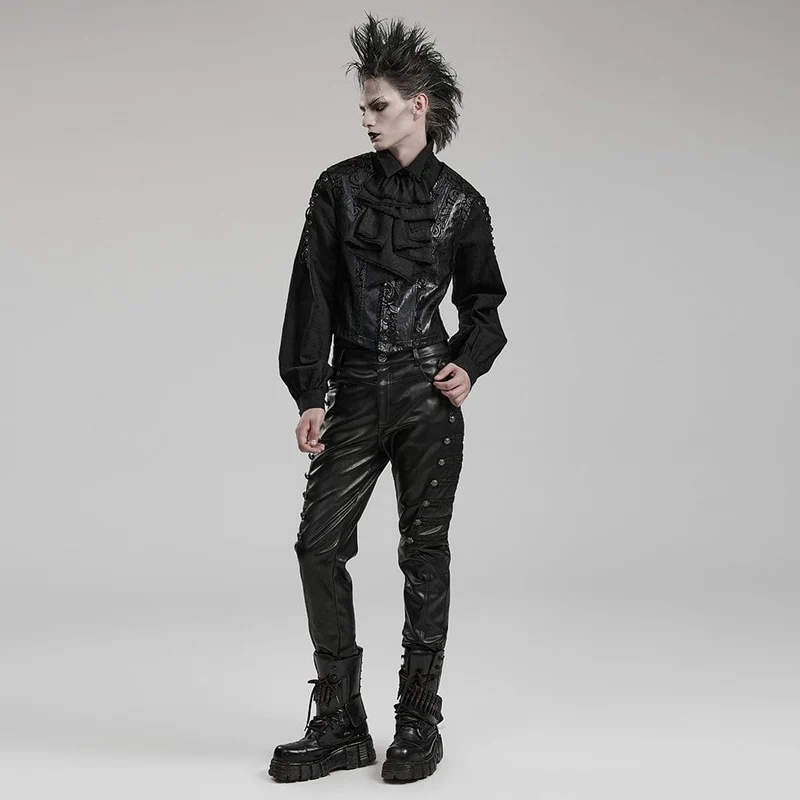 Herren Punk Kunstlederhose