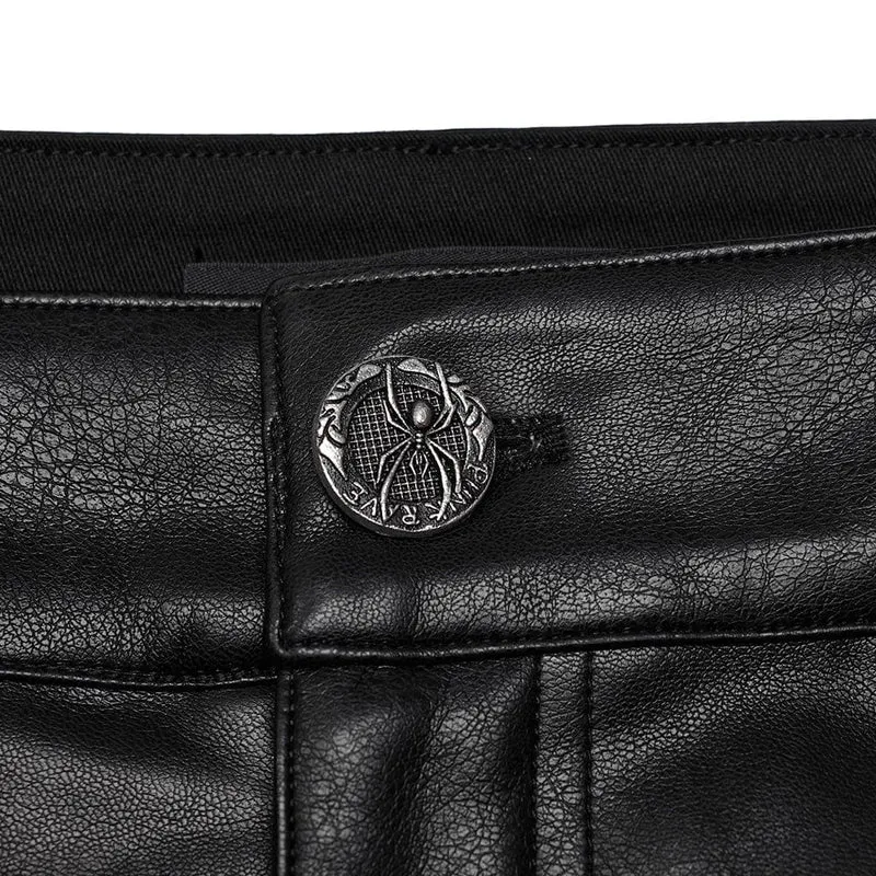 Herren Punk Kunstlederhose