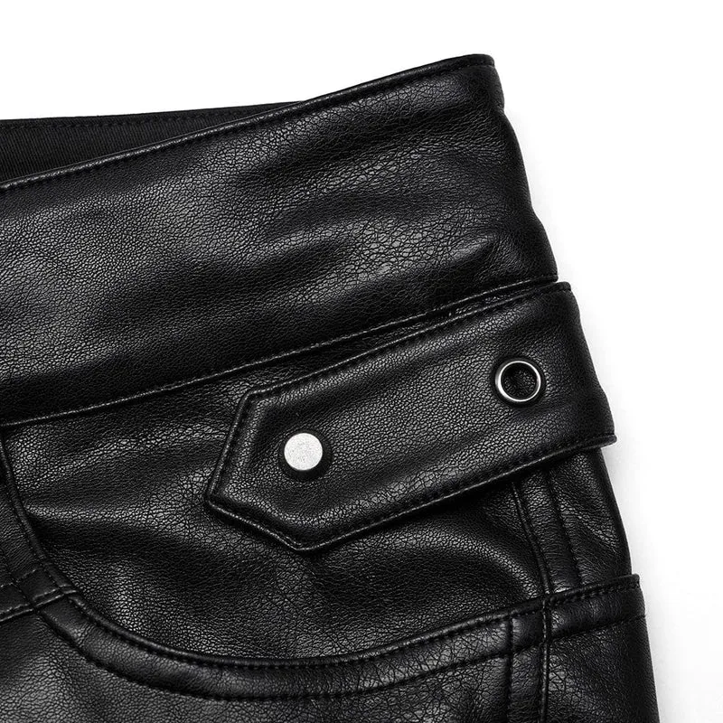 Herren Punk Kunstlederhose