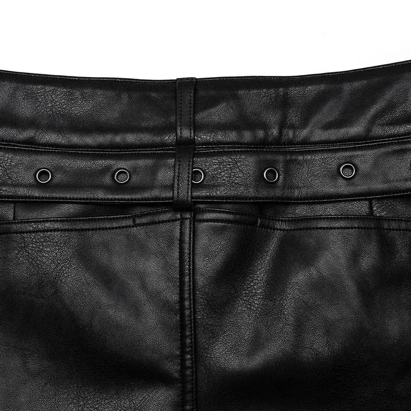 Herren Punk Kunstlederhose