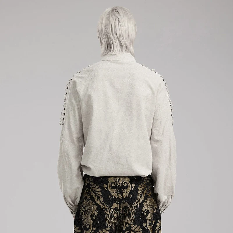 Herren-Hemd mit Gothic-Trägern und Puffärmeln