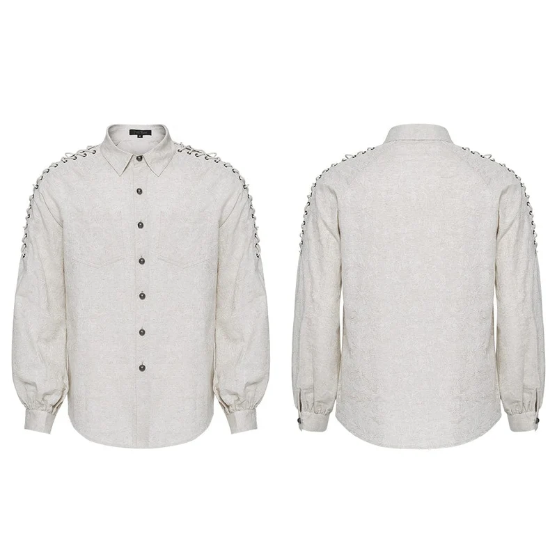 Herren-Hemd mit Gothic-Trägern und Puffärmeln