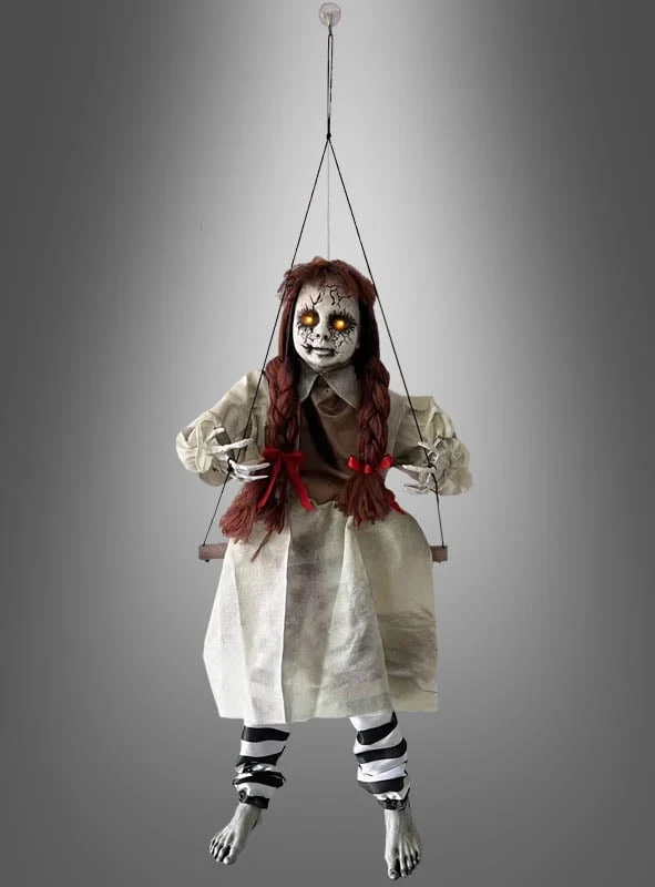 Schaukelnde Zombie Puppe 80cm animiert