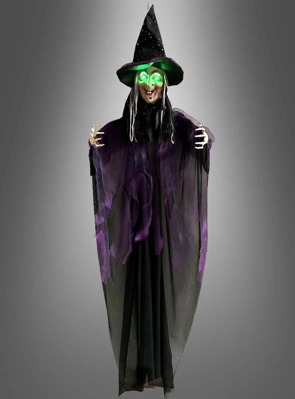Sprechende Hexe 183cm mit LED Augen