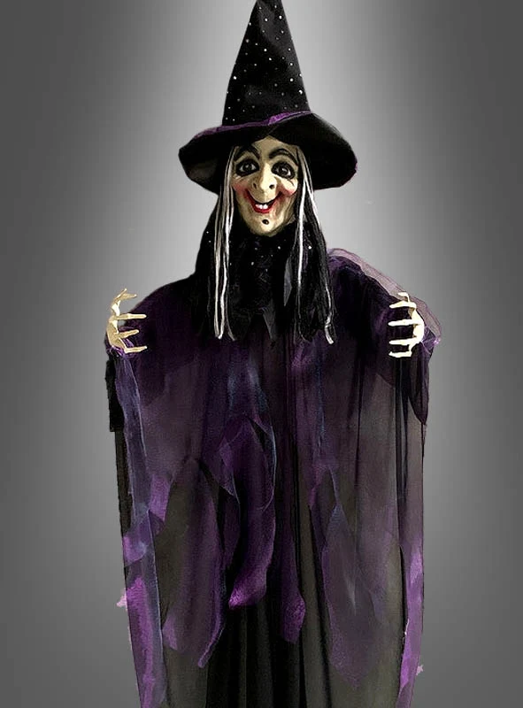 Sprechende Hexe 183cm mit LED Augen
