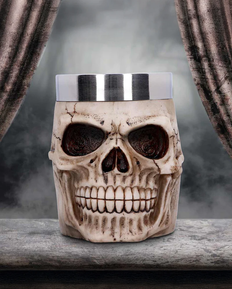 Antiker Totenkopf Krug 16cm
