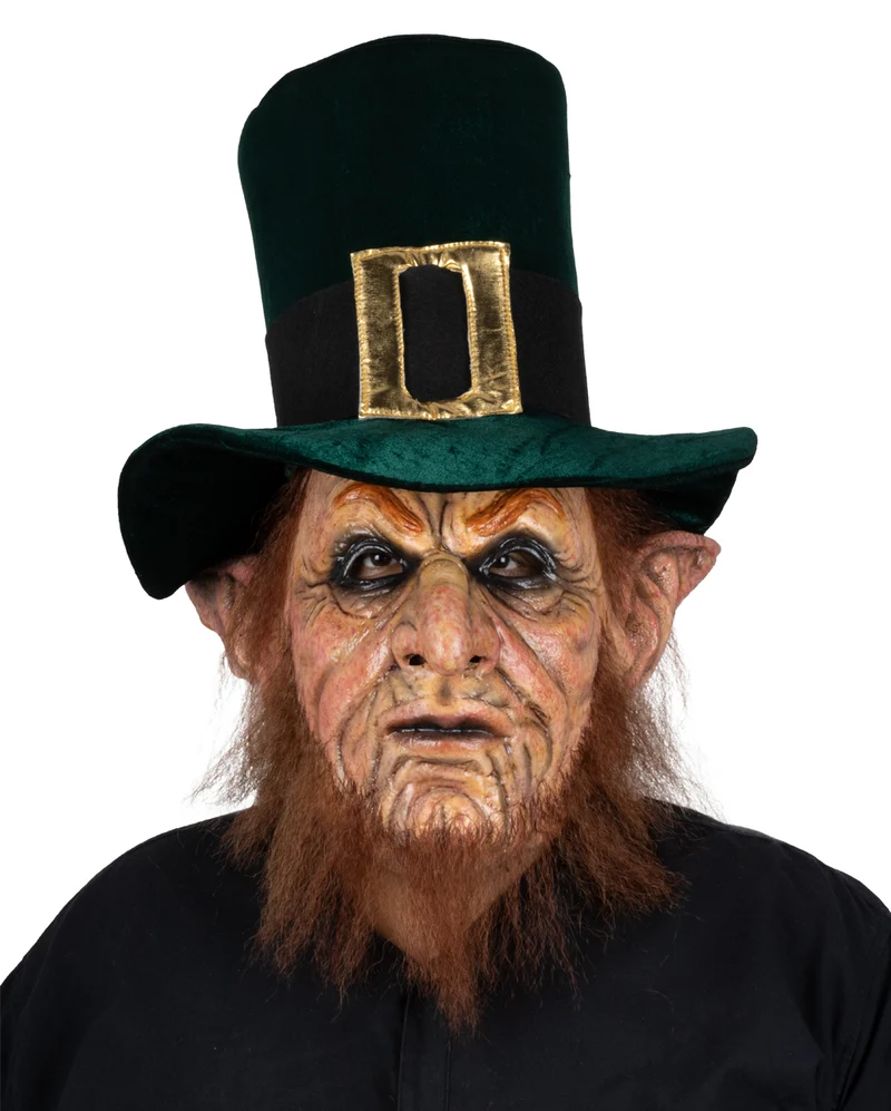 Evil Leprechaun Maske mit Haaren & Bart