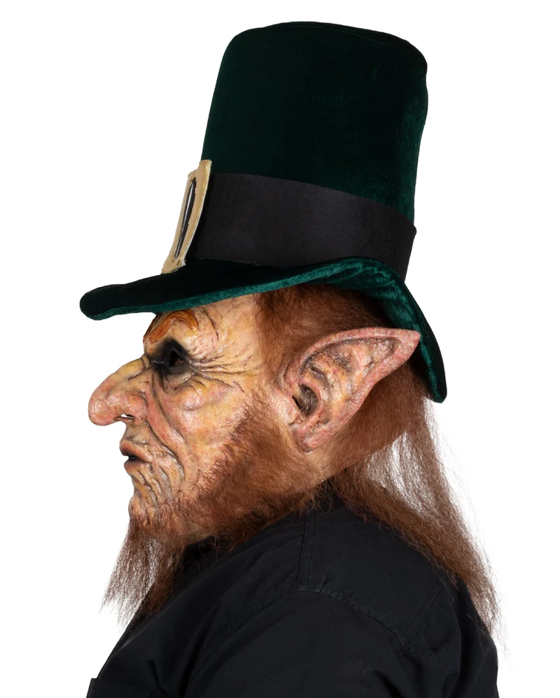 Evil Leprechaun Maske mit Haaren & Bart