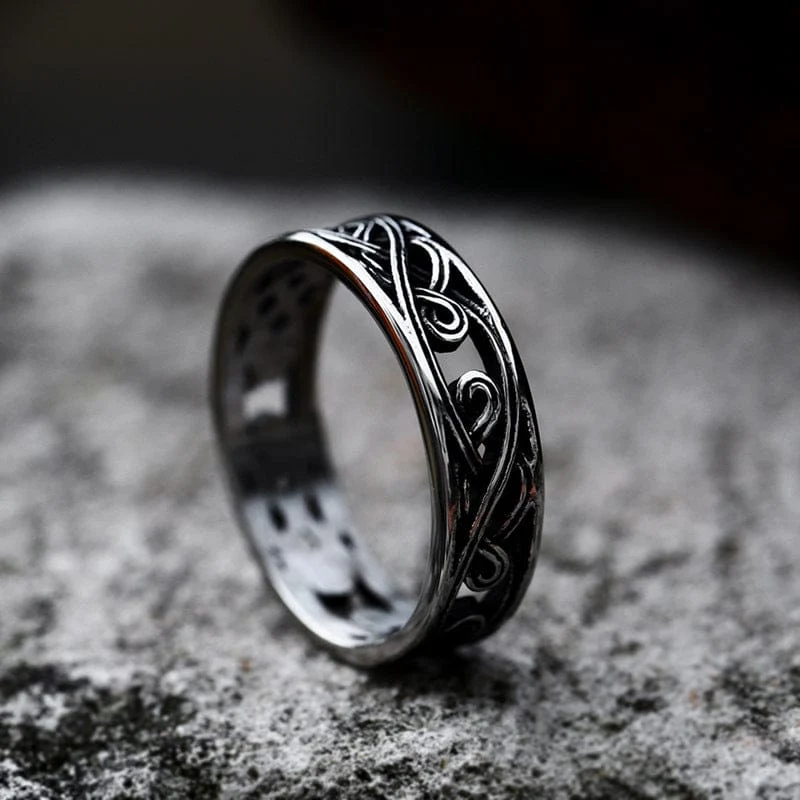 Herrenring mit Punk-Wikinger-Muster