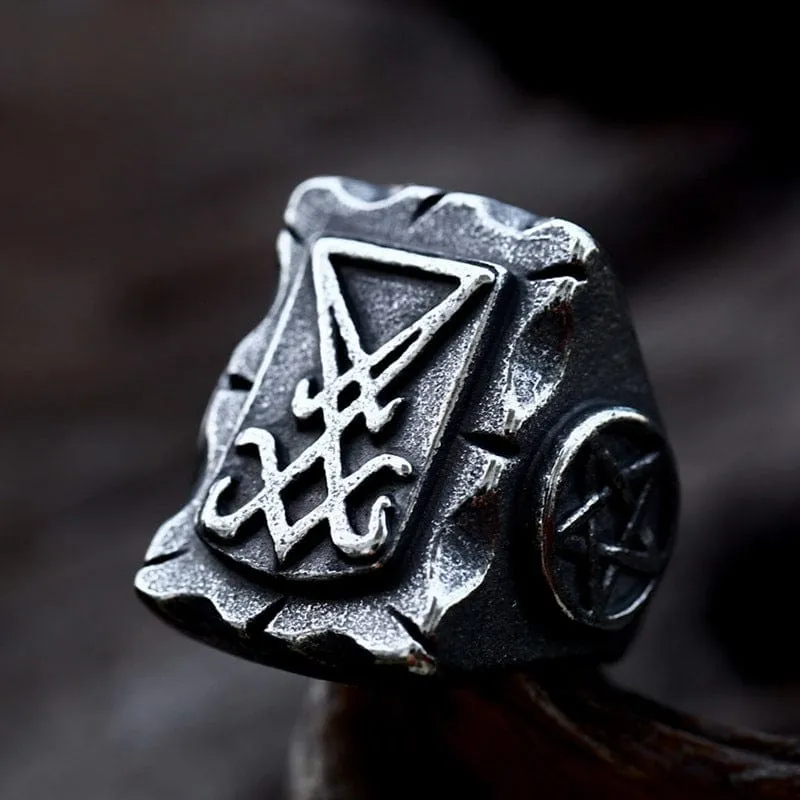 Herren-Punk-Crack-Ring im Used-Look