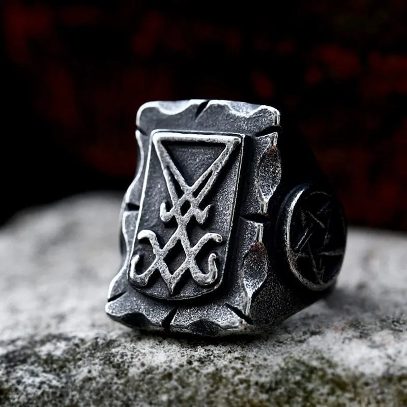 Herren-Punk-Crack-Ring im Used-Look