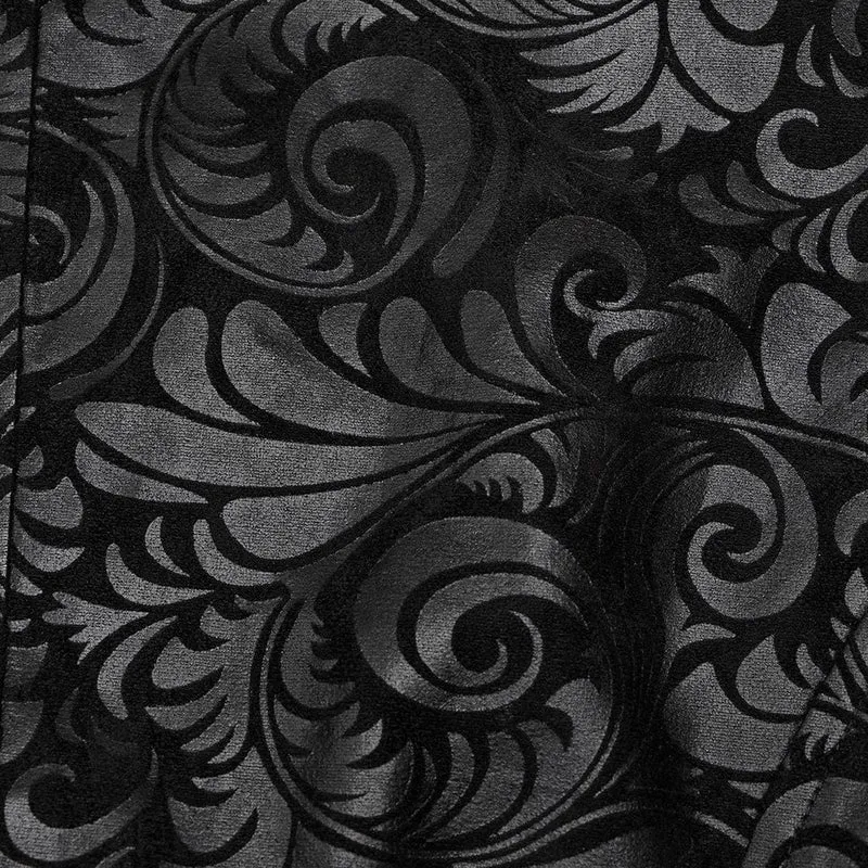 Herren-Gothic-Weste aus Kunstleder mit V-Ausschnitt und Blumenmuster