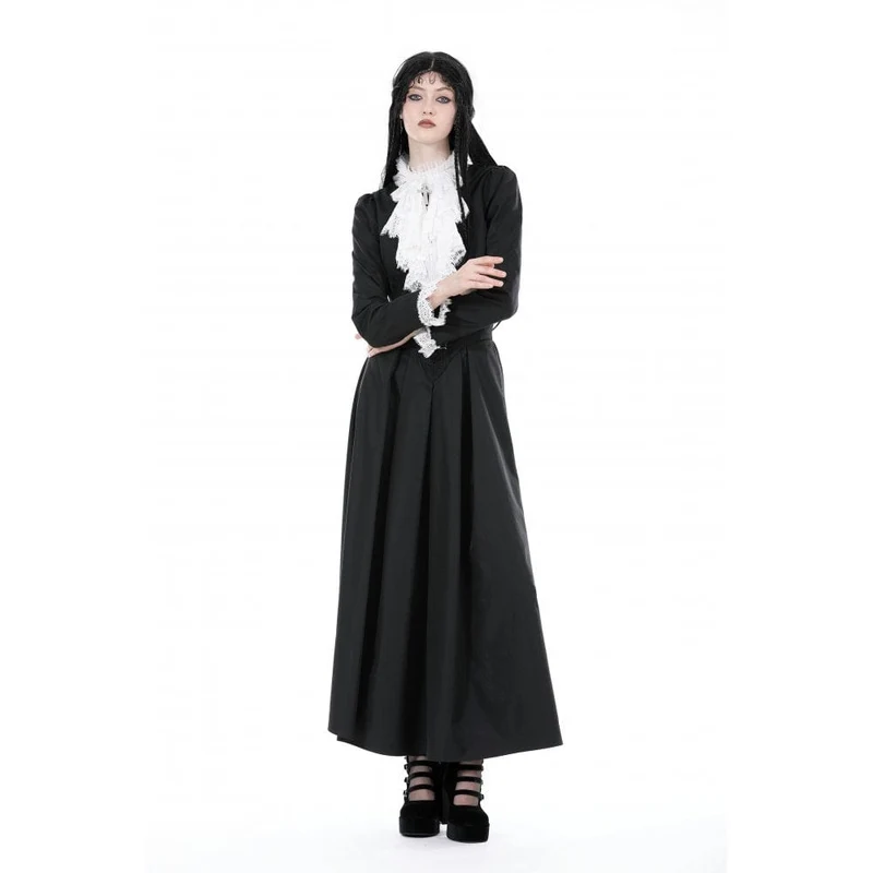 Damen-Jacke im Gothic-Stil mit Stehkragen und Rüschenkragen