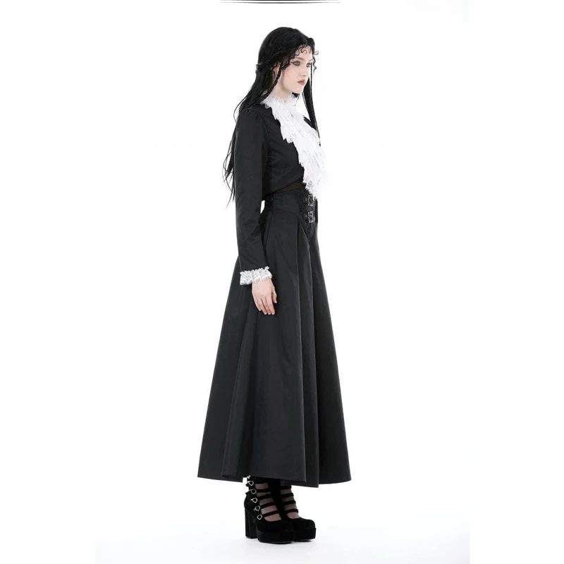 Damen-Jacke im Gothic-Stil mit Stehkragen und Rüschenkragen