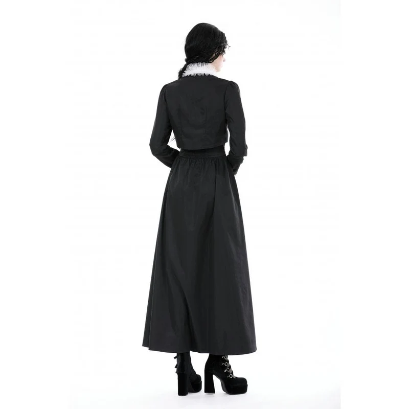 Damen-Jacke im Gothic-Stil mit Stehkragen und Rüschenkragen
