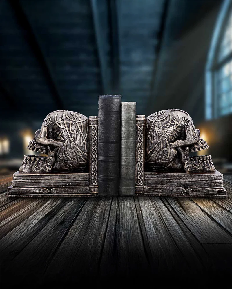 Keltische Totenkopf Buchstützen 2er-Set 13cm