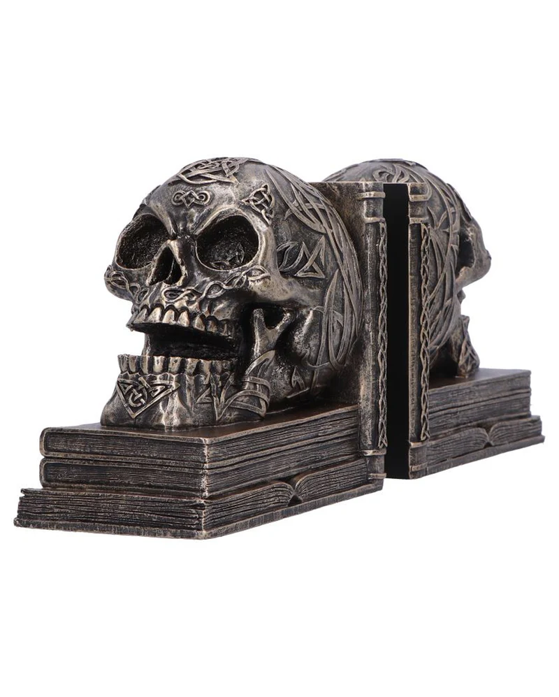 Keltische Totenkopf Buchstützen 2er-Set 13cm
