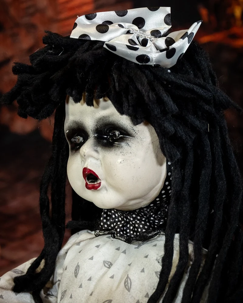 Schaukelpferd mit Animierter Geisterpuppe 72cm