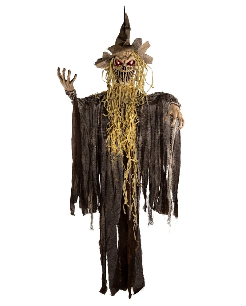 Schaurige Fetzen Vogelscheuche Animatronic mit Licht, Sound & Bewegung 153cm
