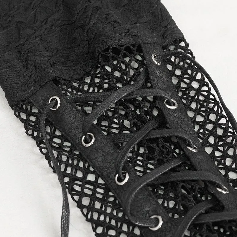 Punk-Kapuzenpullover mit Schnürung und Splice-Motiv für Herren