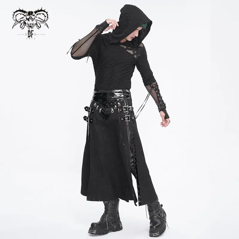 Punk-Splice-Split-Rock aus Lackleder für Herren