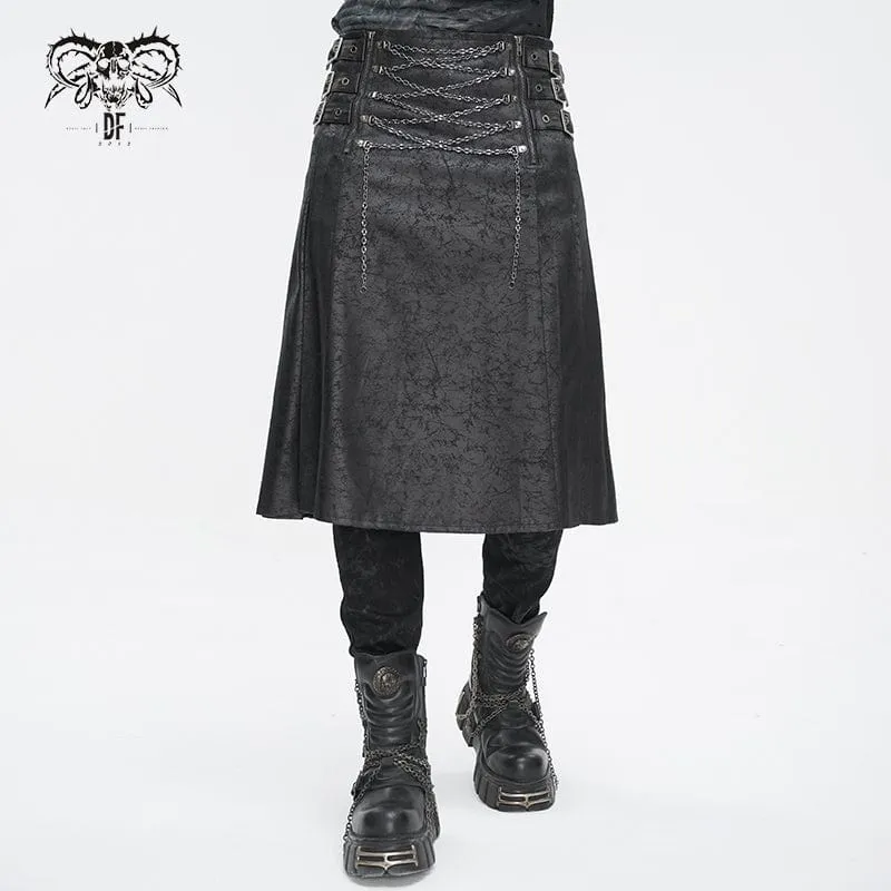 Herren-Gothic-Kettenrock mit mehreren Schnallen