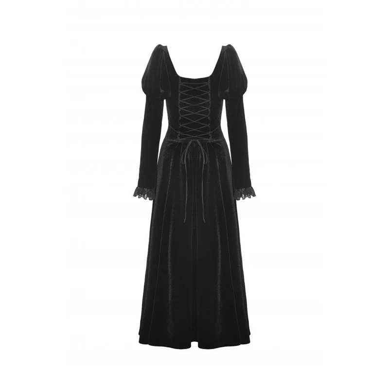 Gothic-Hochzeitskleid aus Samt mit Puffärmeln für Damen