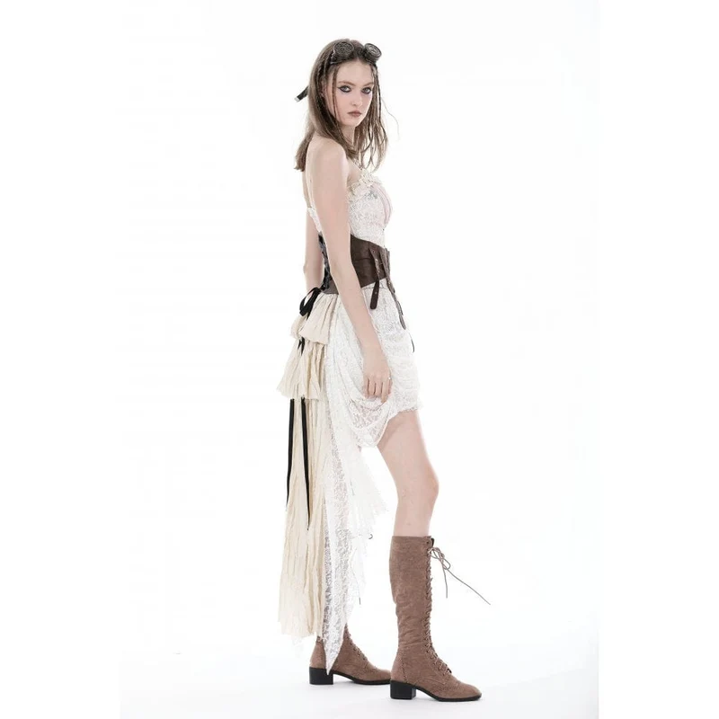 Unregelmäßiges Steampunk-Unterbrustkorsett mit großer Schnalle für Damen