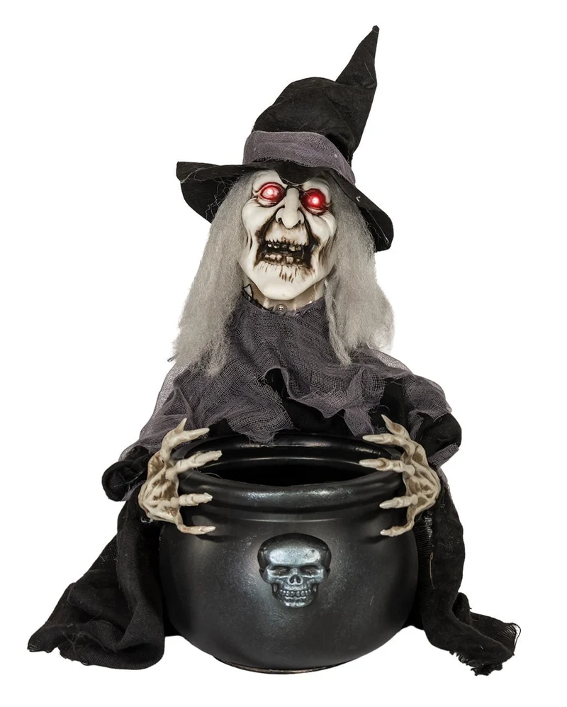 Scary Bonbonschüssel mit schnappender Hexe