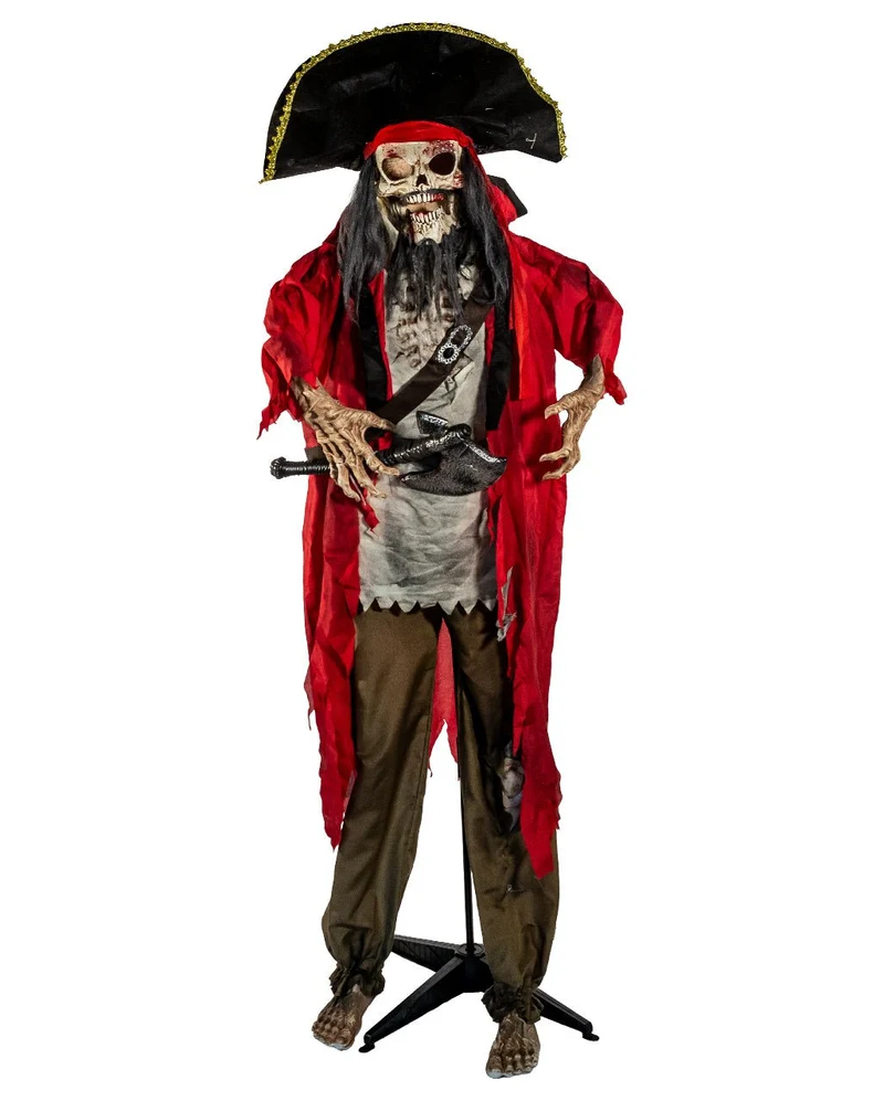 Schauriger Skelett Pirat Halloween Animatronic 190cm