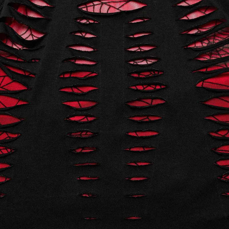 Zerrissenes Neckholder-Tanktop im Grunge-Stil für Damen