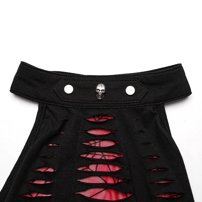 Zerrissenes Neckholder-Tanktop im Grunge-Stil für Damen