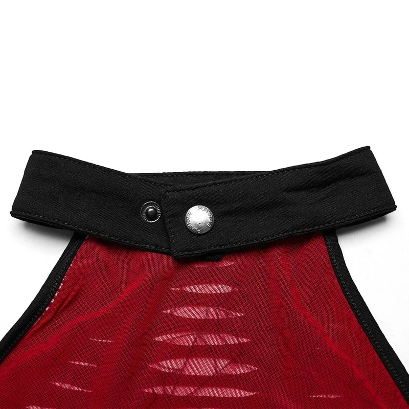 Zerrissenes Neckholder-Tanktop im Grunge-Stil für Damen
