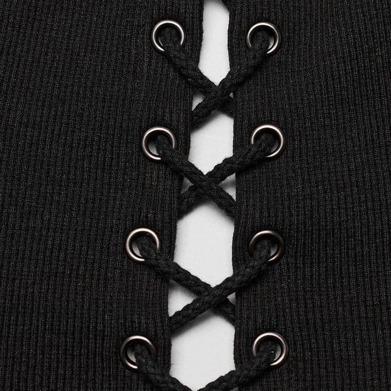 Damen-Weste mit Gothic-Blattmuster und Schnalle