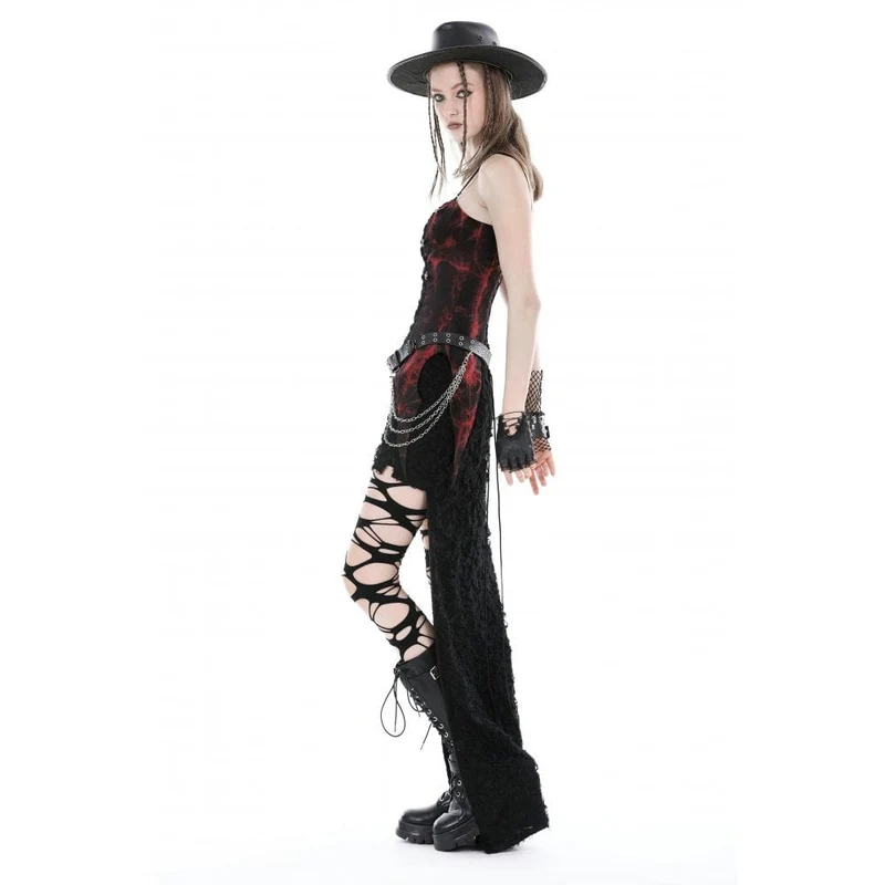 Unregelmäßig gerüschtes Batik-Vollbrustkorsett für Damen im Gothic-Stil