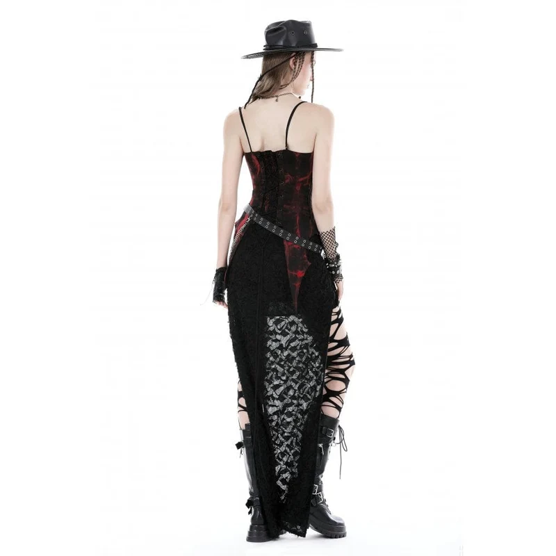 Unregelmäßig gerüschtes Batik-Vollbrustkorsett für Damen im Gothic-Stil