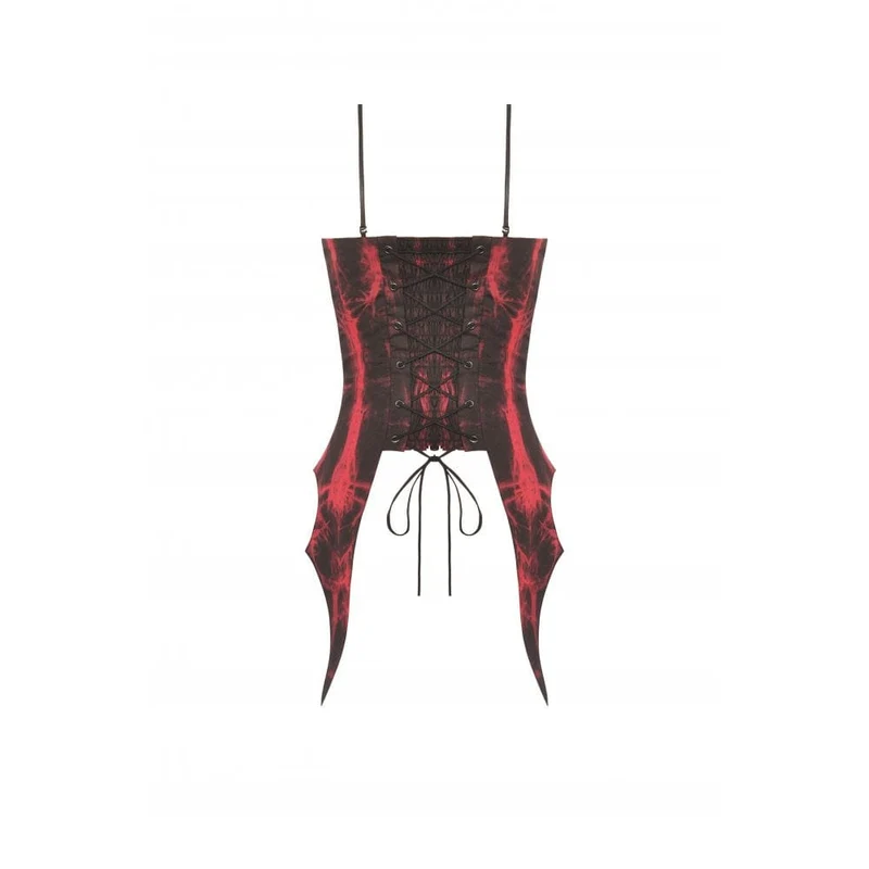 Unregelmäßig gerüschtes Batik-Vollbrustkorsett für Damen im Gothic-Stil