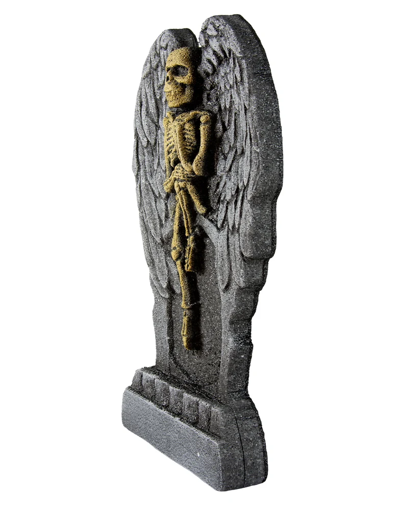 Halloween Grabstein mit Skelett Engel 53cm