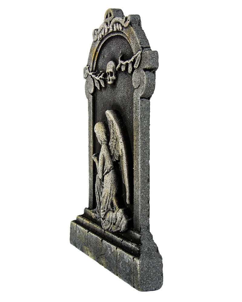 Halloween Grabstein mit Trauerndem Engel 53cm