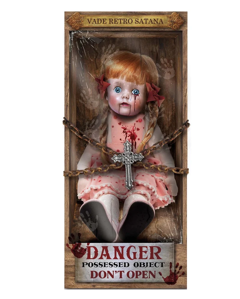 Horror Puppe mit Blutspuren Wandsticker