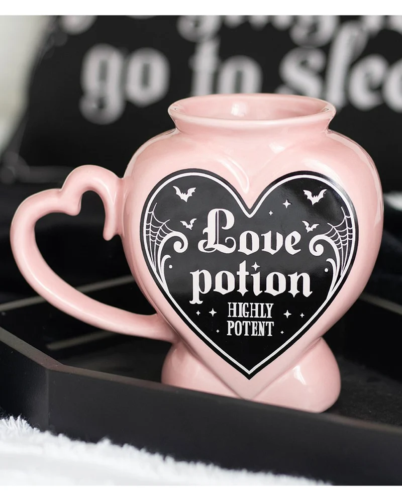Rosa "Love Potion" Kaffeebecher in Herzform