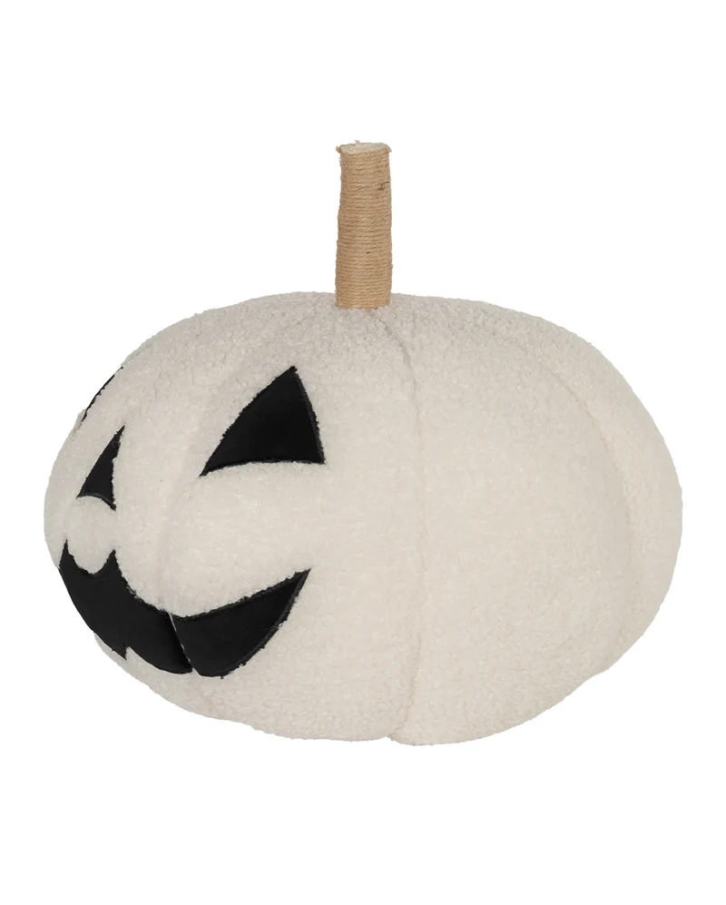 Weißer Halloween Kürbis als Dekokissen Ø 34cm