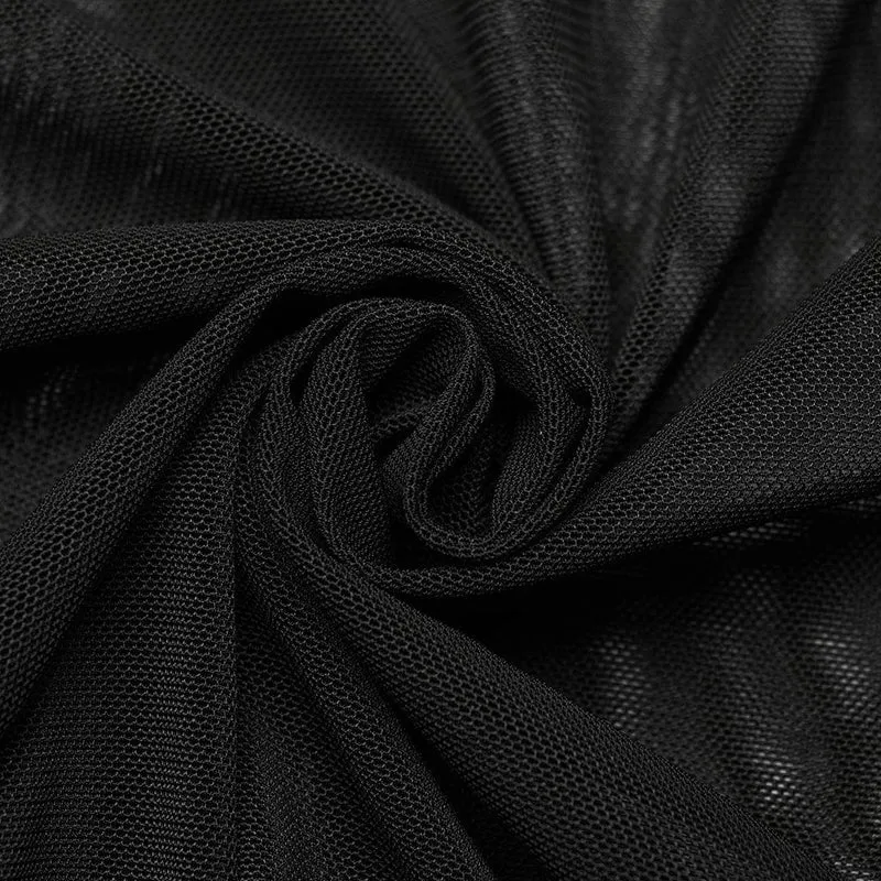 Damen-Gothic-Cross-Mesh-Shirt